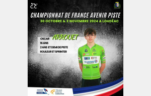 Oscar aux championnats de France sur Piste !